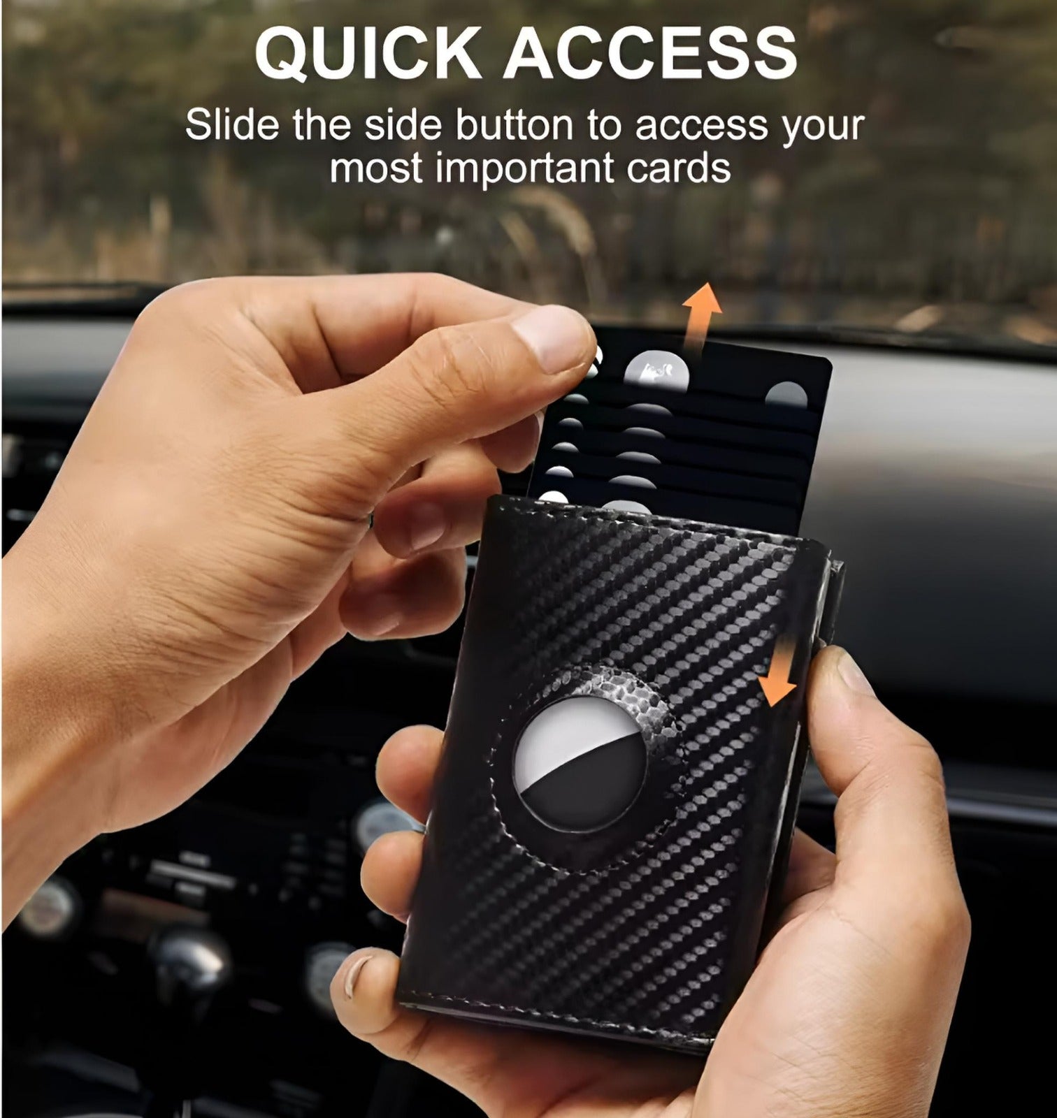 Carbon Fiber Airtag Wallet RFID Blocking by PAKKA